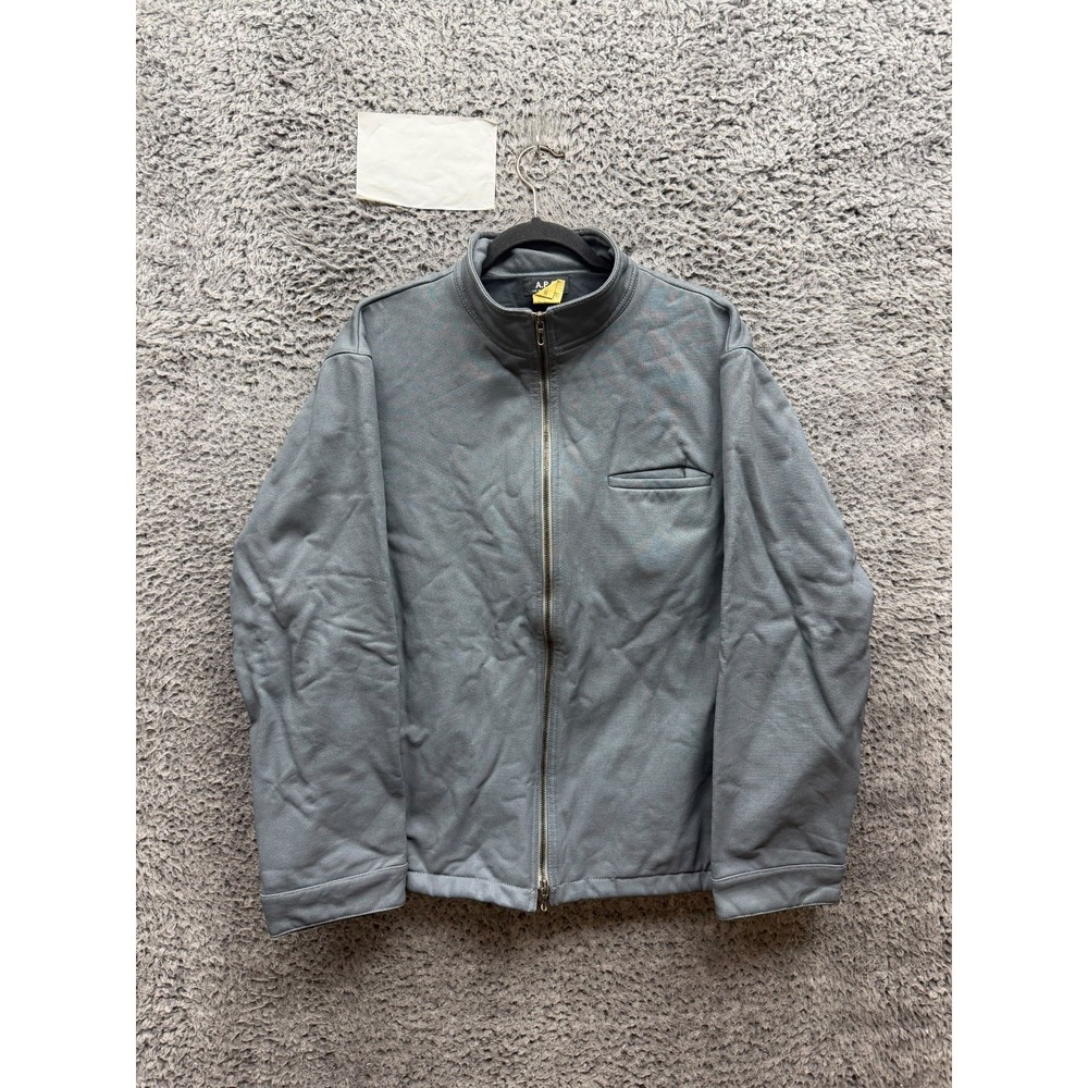 Vintage 90s A.P.C. Rue de Fleurus Paris Full-Zip Utility Jacket Grey Mens Size 2